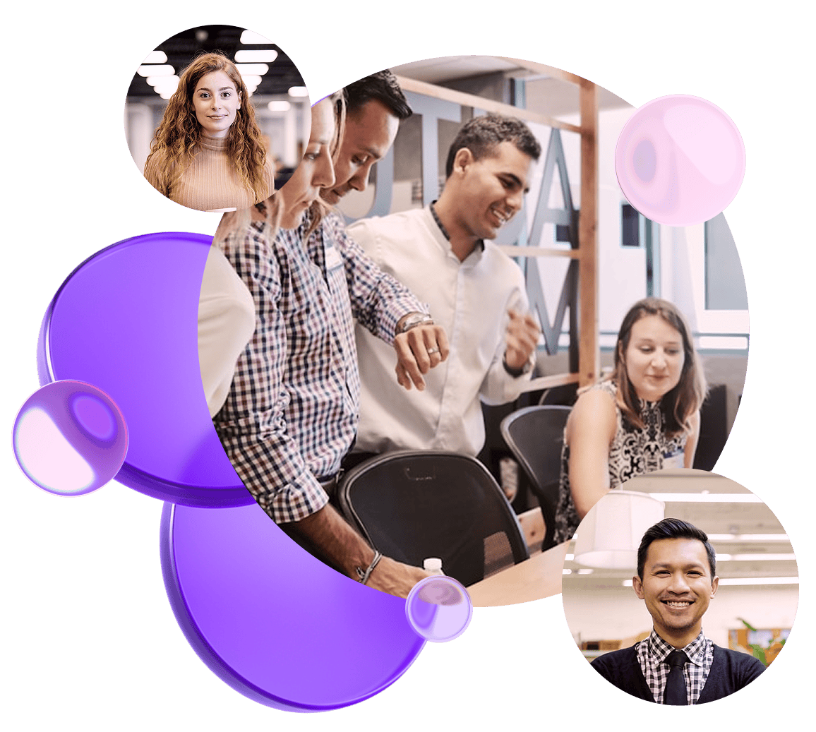 XPLUS consultants collaborating with clients during an office meeting